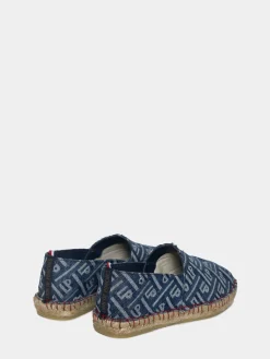 MULHER LION OF PORCHES Sapatos^Alpercatas denim com monograma e sola de borracha