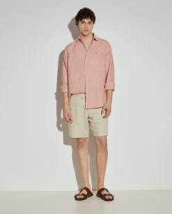 LION OF PORCHES Calções^Bermudas 100% linho com bolsos