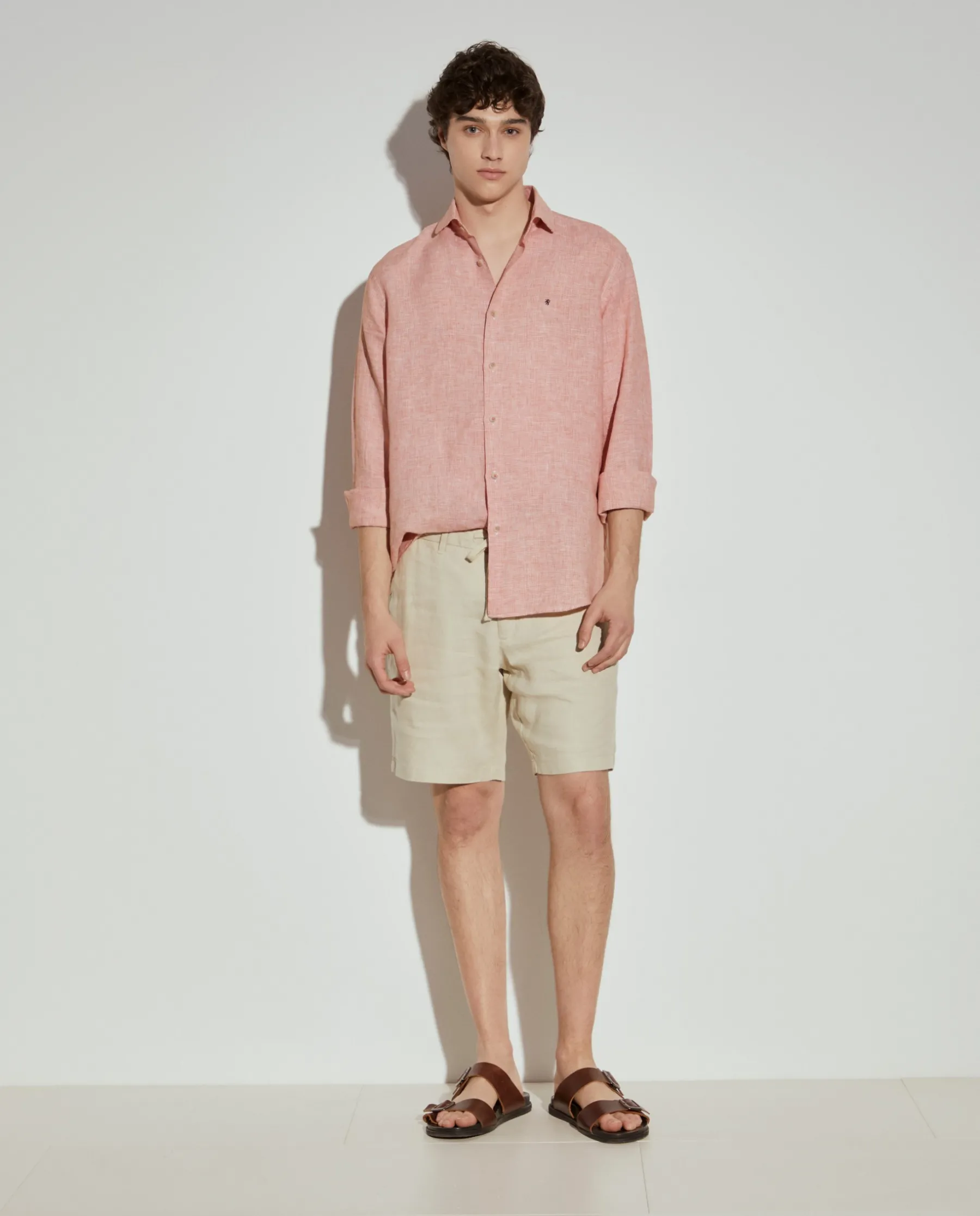 LION OF PORCHES Calções^Bermudas 100% linho com bolsos