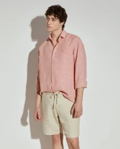LION OF PORCHES Calções^Bermudas 100% linho com bolsos