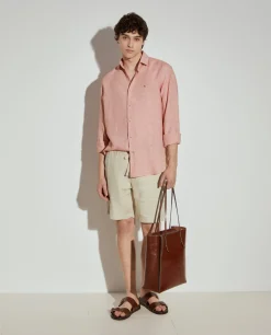 LION OF PORCHES Calções^Bermudas 100% linho com bolsos