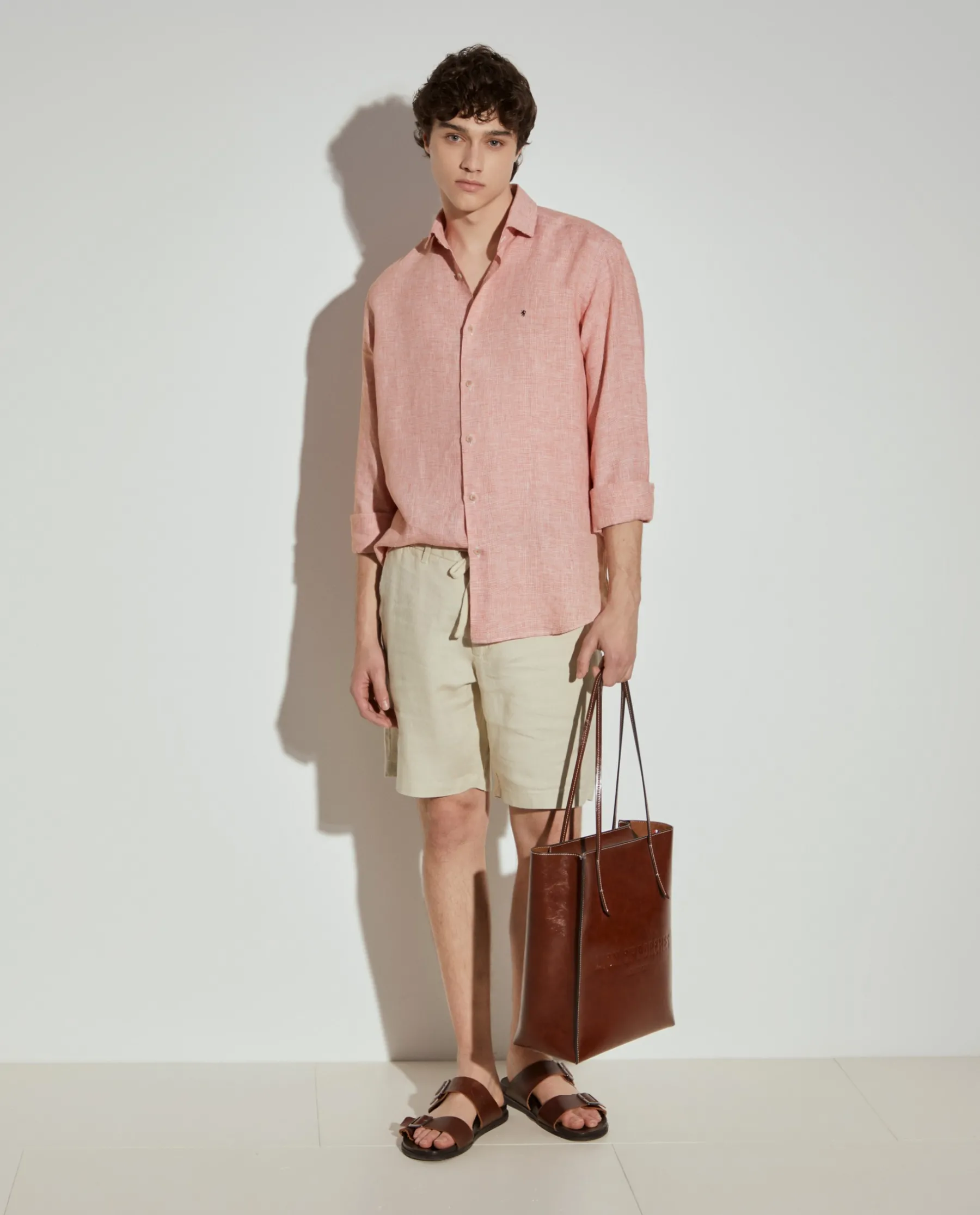 LION OF PORCHES Calções^Bermudas 100% linho com bolsos