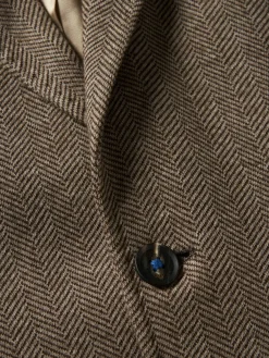 LION OF PORCHES Blazers^Blazer para homem slim fit com padrão de espinha e bolsos