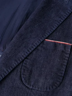 LION OF PORCHES Blazers^Blazer para homem slim fit denim com bolsos