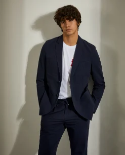 LION OF PORCHES Blazers^Blazer slim fit com textura de riscas seersucker