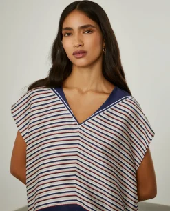 MULHER LION OF PORCHES Blusas^Blusa assimétrica de riscas