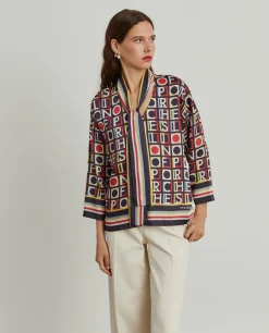 MULHER LION OF PORCHES Blusas^Blusa com estampado e laçada