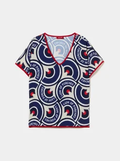 MULHER LION OF PORCHES Blusas^Blusa decote em V com padrão geométrico