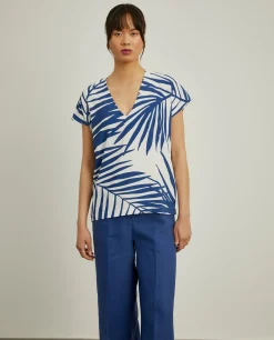 MULHER LION OF PORCHES Blusas^Blusa fluida com padrão palmeiras
