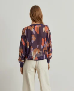 MULHER LION OF PORCHES Blusas^Blusa fluida estampada semi-transparente