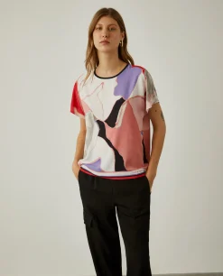 MULHER LION OF PORCHES Blusas^Blusa manga curta com padrão abstrato