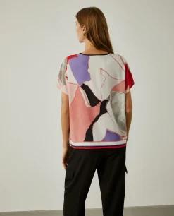 MULHER LION OF PORCHES Blusas^Blusa manga curta com padrão abstrato