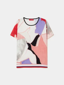 MULHER LION OF PORCHES Blusas^Blusa manga curta com padrão abstrato