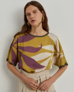 MULHER LION OF PORCHES Blusas^Blusa manga curta estampada