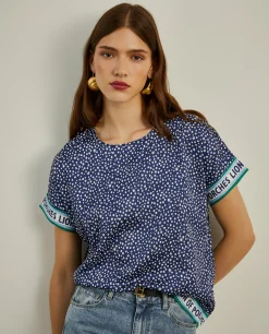 MULHER LION OF PORCHES Blusas^Blusa polka dots de manga curta
