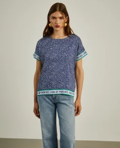 MULHER LION OF PORCHES Blusas^Blusa polka dots de manga curta