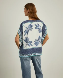MULHER LION OF PORCHES Blusas^Blusa poncho com estampado
