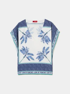 MULHER LION OF PORCHES Blusas^Blusa poncho com estampado