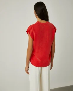MULHER LION OF PORCHES Blusas^Blusa sem mangas em cupro