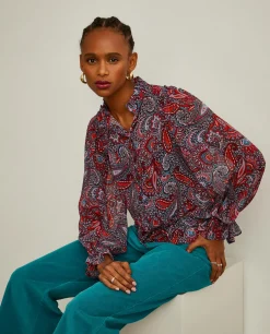 MULHER LION OF PORCHES Blusas^Blusa semitransparente com padrão cornucópias