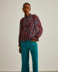 MULHER LION OF PORCHES Blusas^Blusa semitransparente com padrão cornucópias