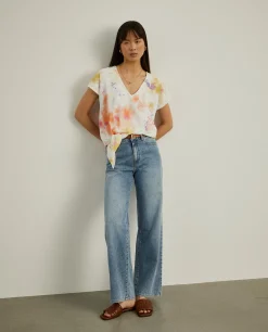 MULHER LION OF PORCHES Blusas^Blusa tie-dye com decote em V
