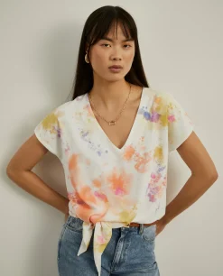 MULHER LION OF PORCHES Blusas^Blusa tie-dye com decote em V