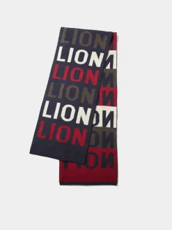 LION OF PORCHES Cachecóis / Lenços^Cachecol com lettering em algodão e caxemira