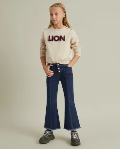 LION OF PORCHES Calças^Calças denim com franjas