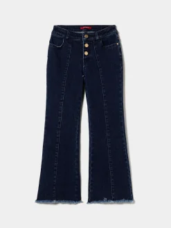 LION OF PORCHES Calças^Calças denim com franjas