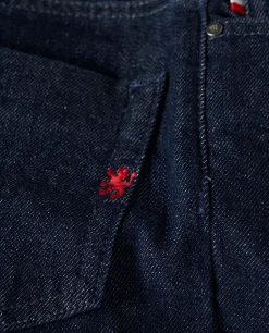 LION OF PORCHES Calças^Calças denim lavagem escura