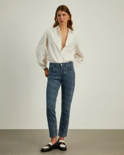 MULHER LION OF PORCHES Calças^Calças denim regular fit com monograma