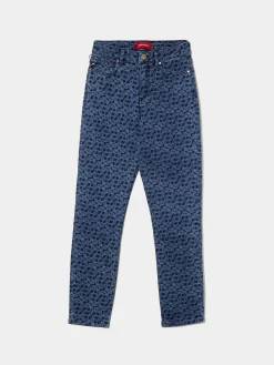 MULHER LION OF PORCHES Calças^Calças denim regular fit com monograma