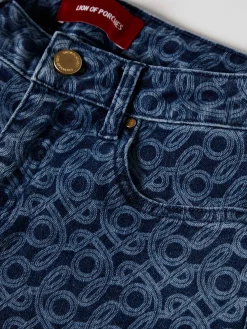 MULHER LION OF PORCHES Calças^Calças denim regular fit com monograma