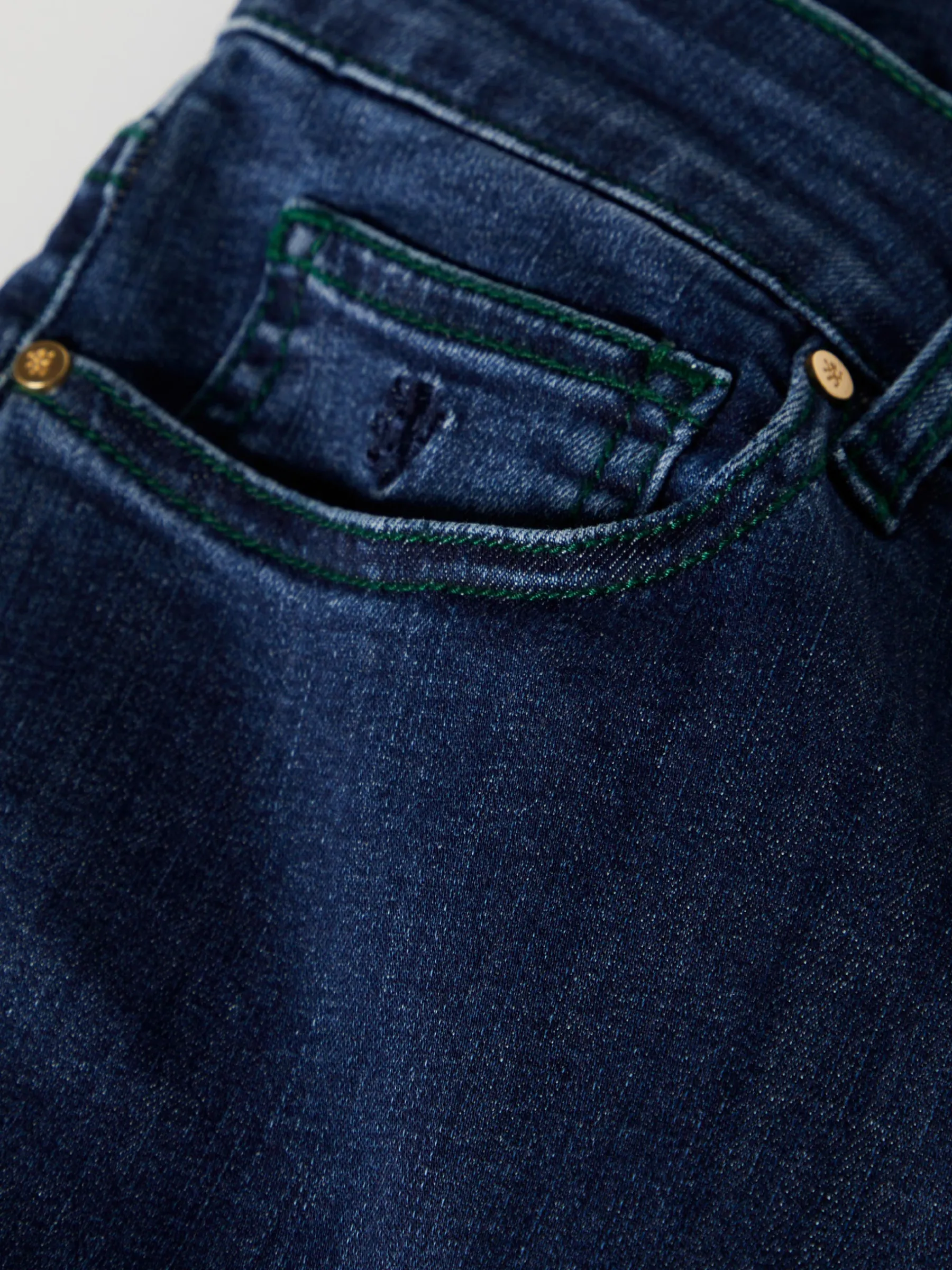 MULHER LION OF PORCHES Calças^Calças denim regular fit de lavagem escura