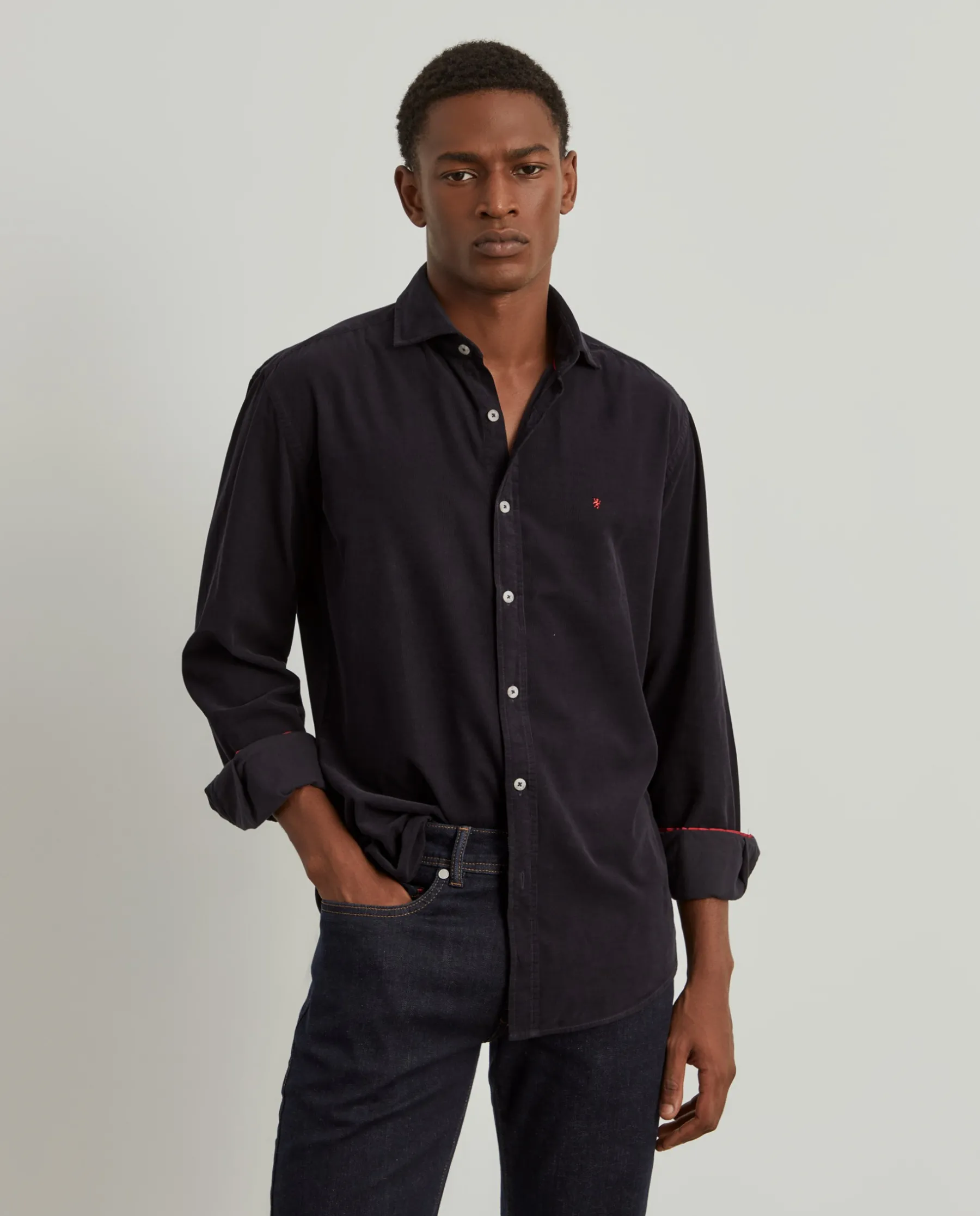 LION OF PORCHES Calças^Calças denim regular fit lavagem escura