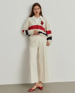 MULHER LION OF PORCHES Calças^Calças denim wide leg