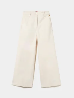 MULHER LION OF PORCHES Calças^Calças denim wide leg