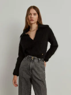 MULHER LION OF PORCHES Calças^Calças denim wide leg