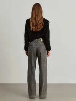MULHER LION OF PORCHES Calças^Calças denim wide leg