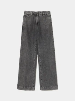 MULHER LION OF PORCHES Calças^Calças denim wide leg