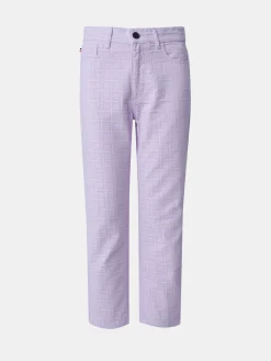MULHER LION OF PORCHES Calças^Calças regular fit denim com monogramas
