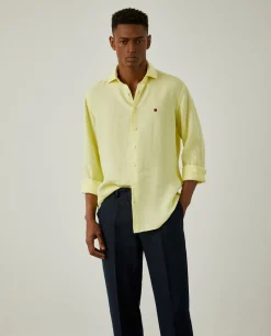 LION OF PORCHES Slim Fit^Camisa de linho slim fit