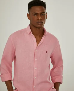 LION OF PORCHES Slim Fit^Camisa de linho slim fit