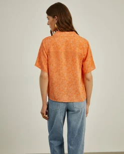 MULHER LION OF PORCHES Camisas^Camisa de manga curta com micro padrão