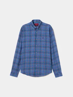LION OF PORCHES Regular Fit^Camisa de quadrados regular fit em linho