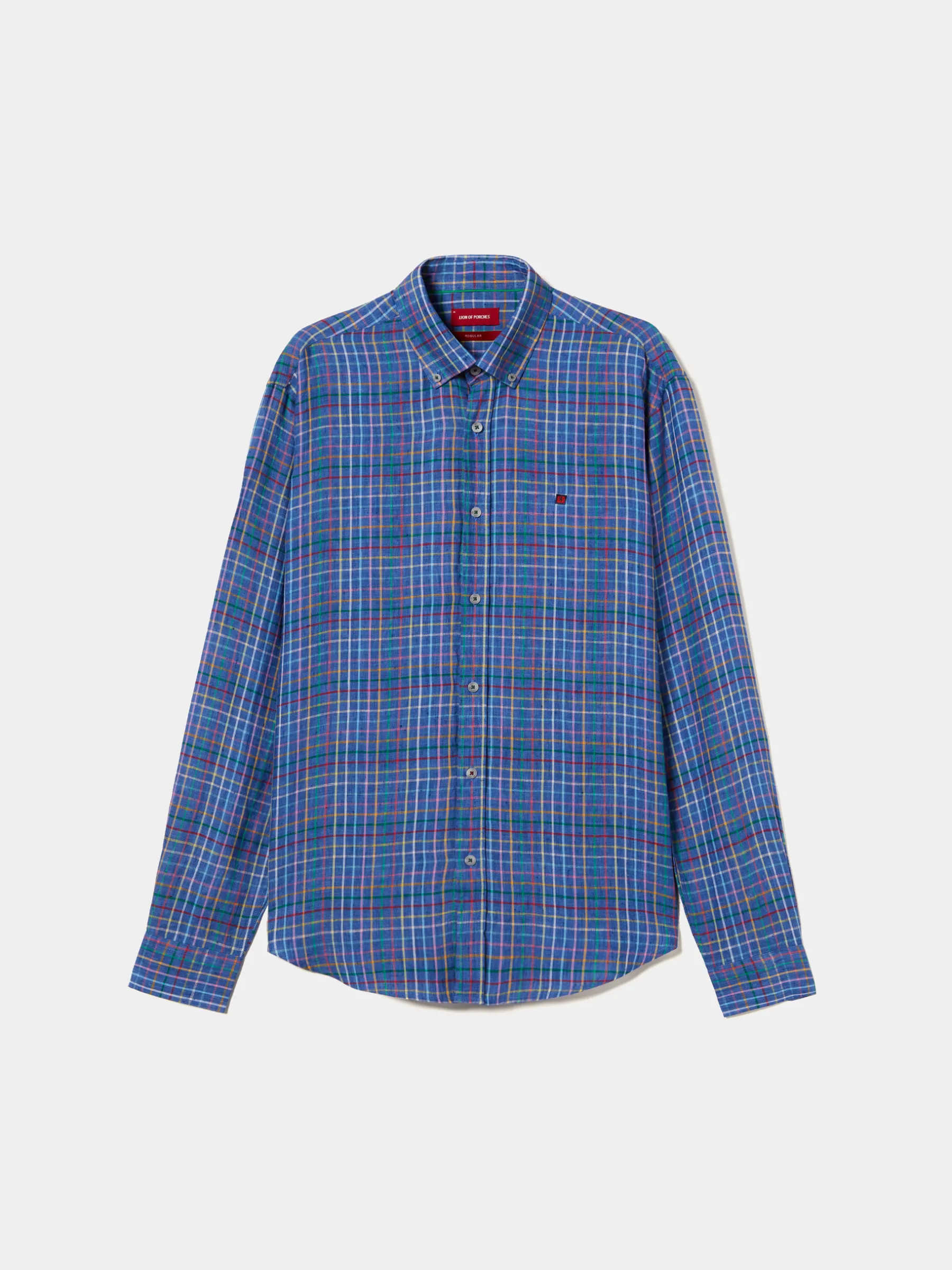 LION OF PORCHES Regular Fit^Camisa de quadrados regular fit em linho