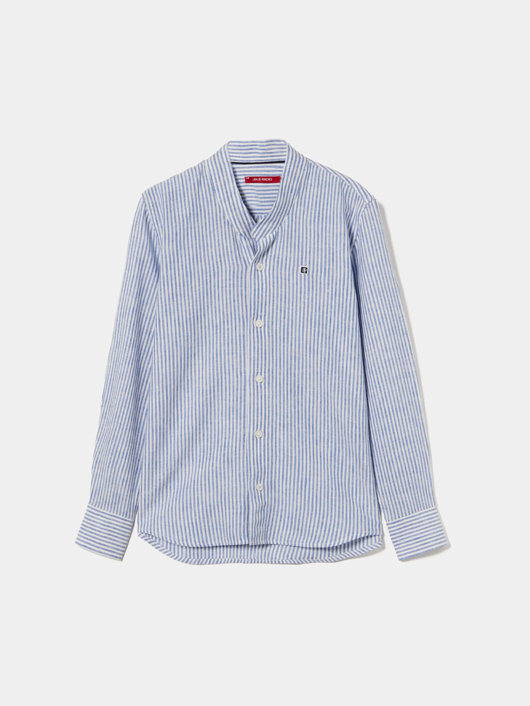 LION OF PORCHES Camisas^Camisa de riscas com gola mandarim