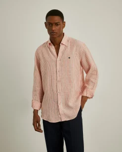 LION OF PORCHES Regular Fit^Camisa de riscas em linho