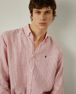 LION OF PORCHES Regular Fit^Camisa de riscas em linho
